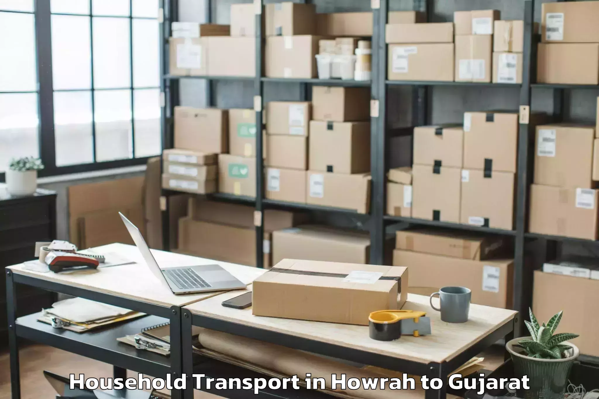 Easy Howrah to Malpur Household Transport Booking